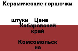 Керамические горшочки 4 штуки › Цена ­ 100 - Хабаровский край, Комсомольск-на-Амуре г. Домашняя утварь и предметы быта » Посуда и кухонные принадлежности   . Хабаровский край